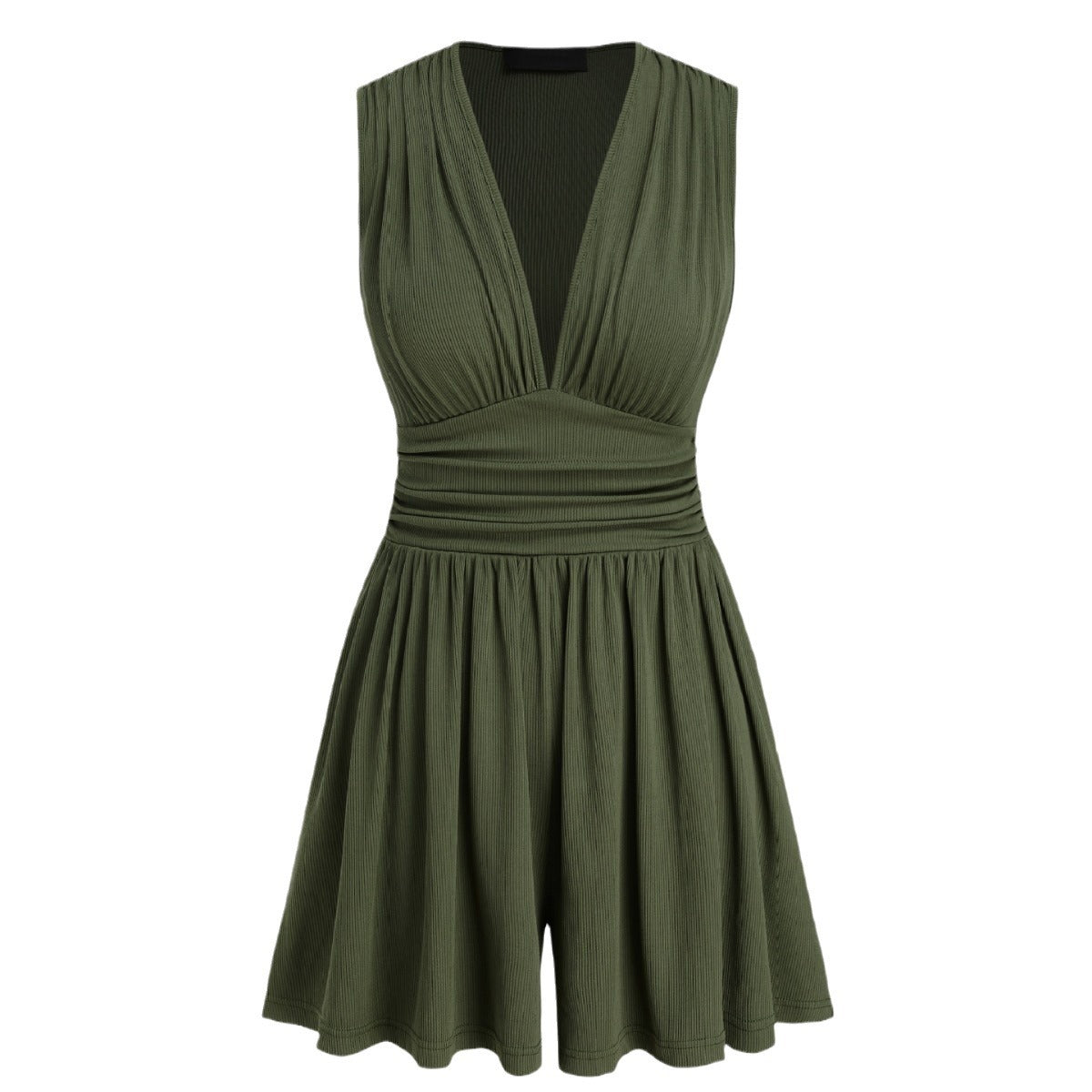 Women's Knitted Sleeveless Jumpsuit with High Waist