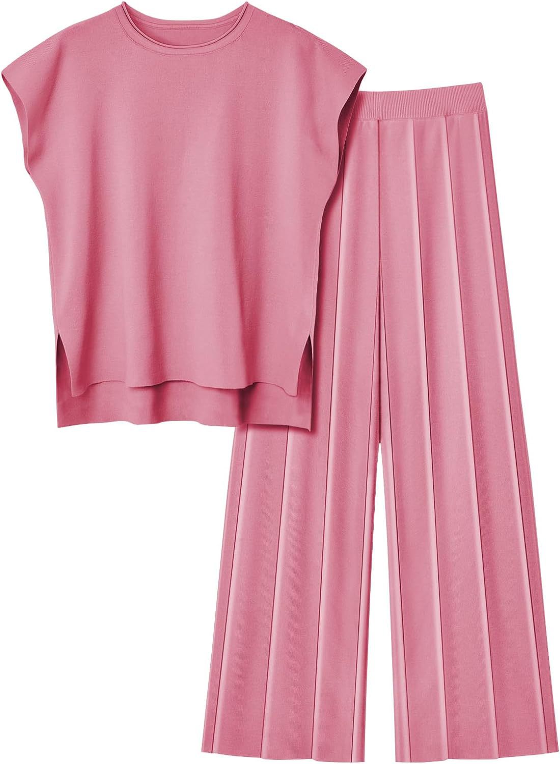 Women's Knitted Vest and Wide-Leg Pants Set