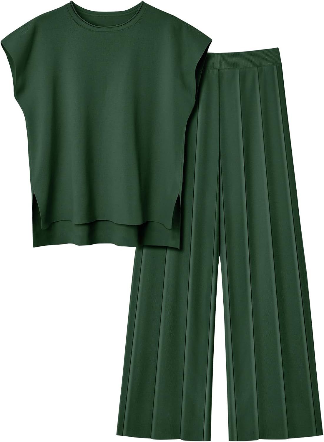 Women's Knitted Vest and Wide-Leg Pants Set