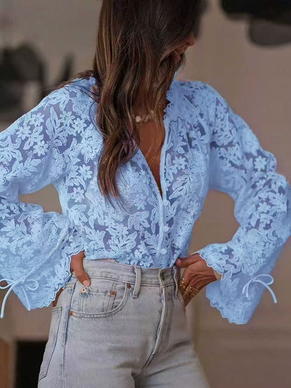 Women's Lace Cut Out Blouse