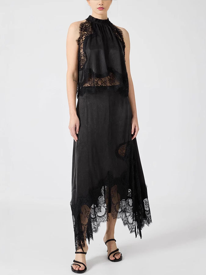 Women's Lace Sleeveless Two-Piece Dress