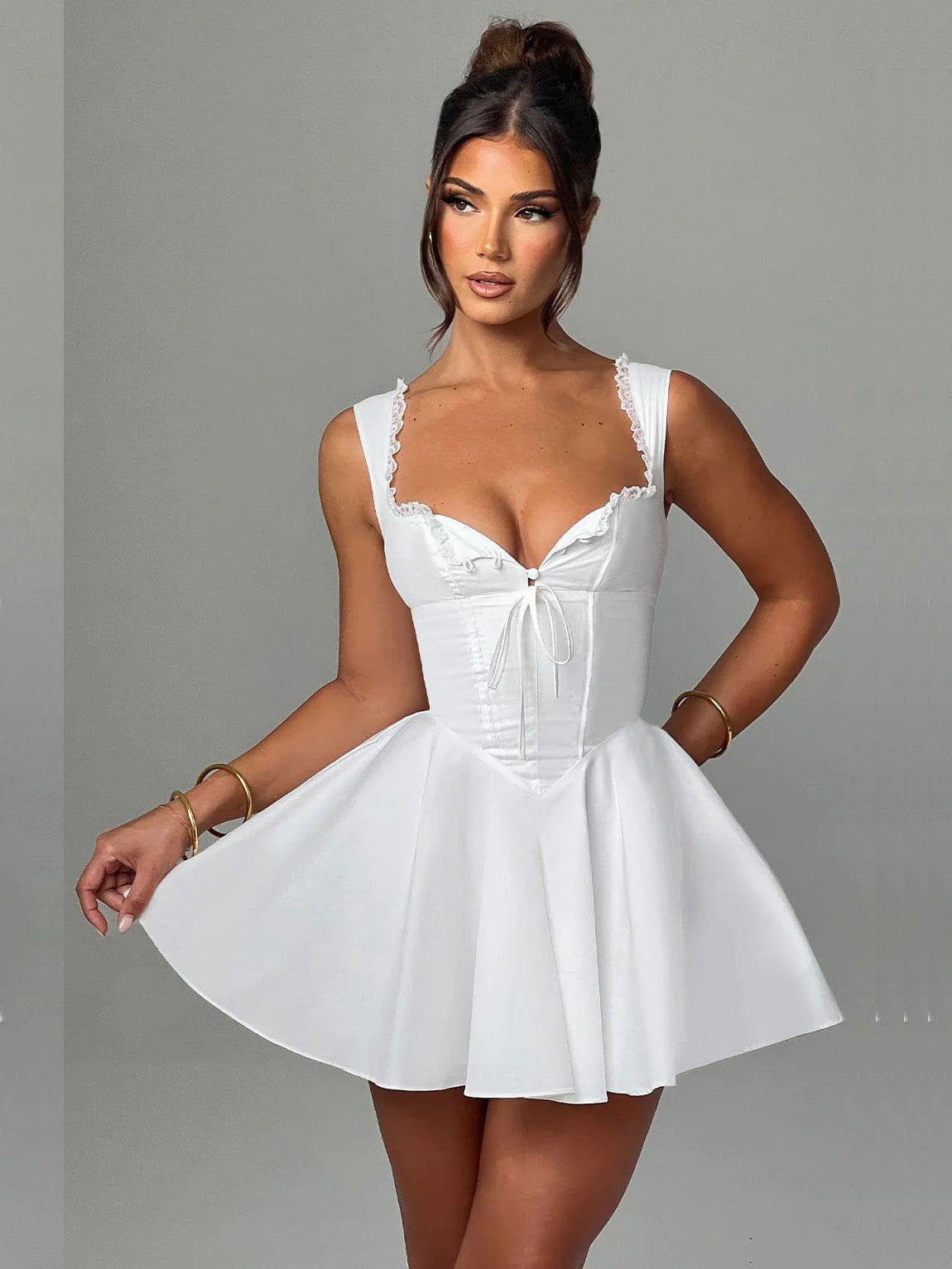 Women's Lace V-Neck Summer Sleeveless Dress
