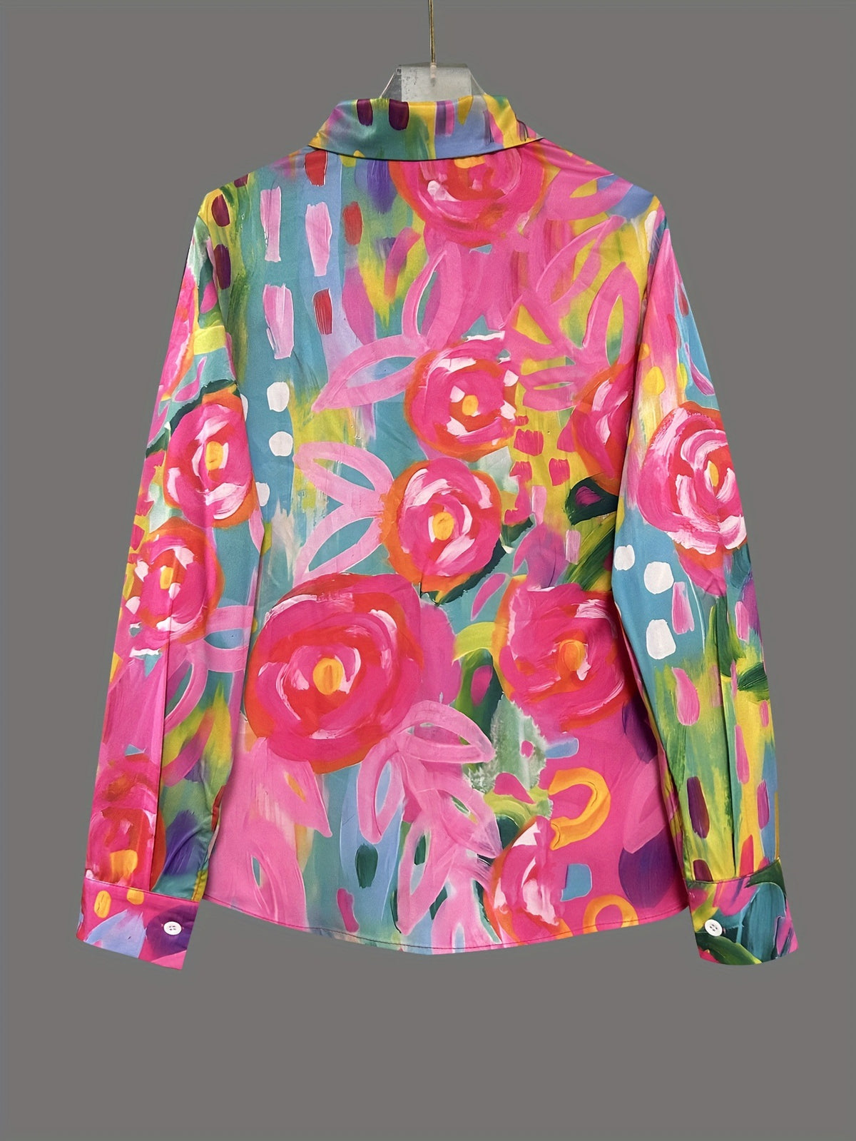 Women's Lapel Shirt Flower Print New Shirt