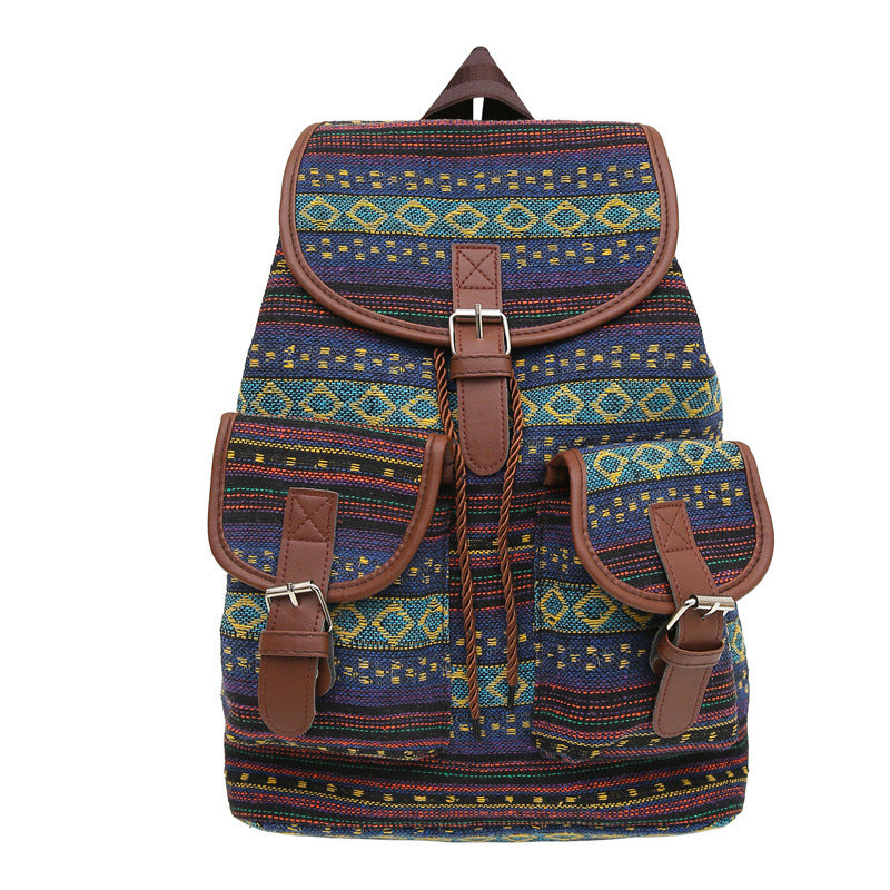 Women's Large Capacity Ethnic Style Backpack