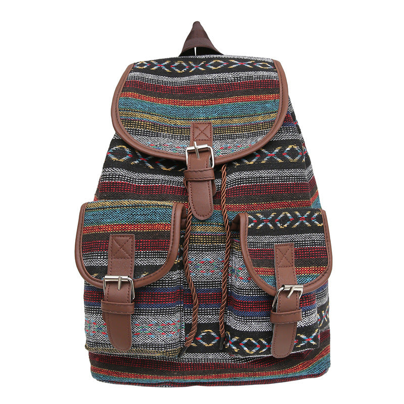 Women's Large Capacity Ethnic Style Backpack