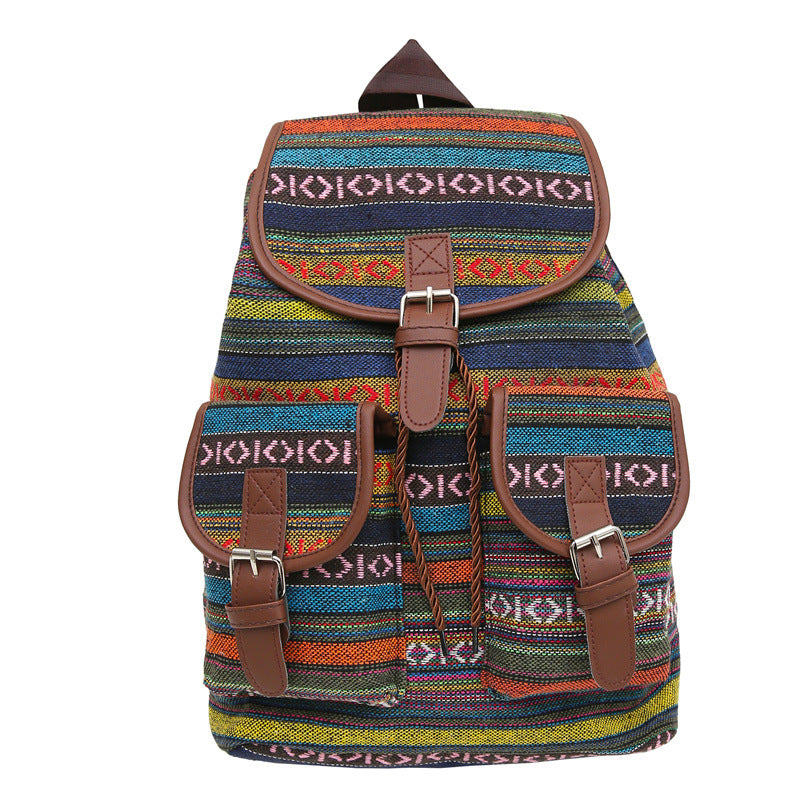 Women's Large Capacity Ethnic Style Backpack
