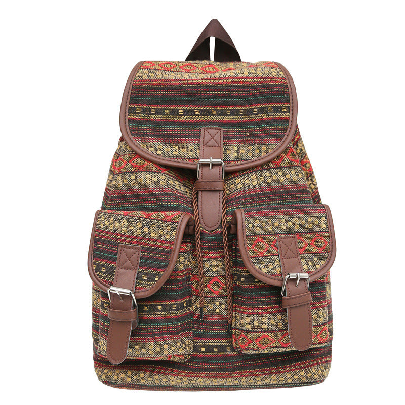 Women's Large Capacity Ethnic Style Backpack