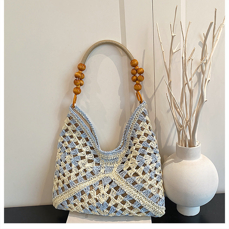 Women's Large Capacity Woven Straw Shoulder Bag