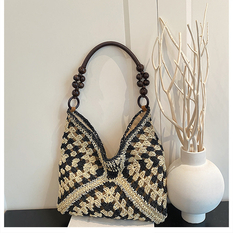 Women's Large Capacity Woven Straw Shoulder Bag