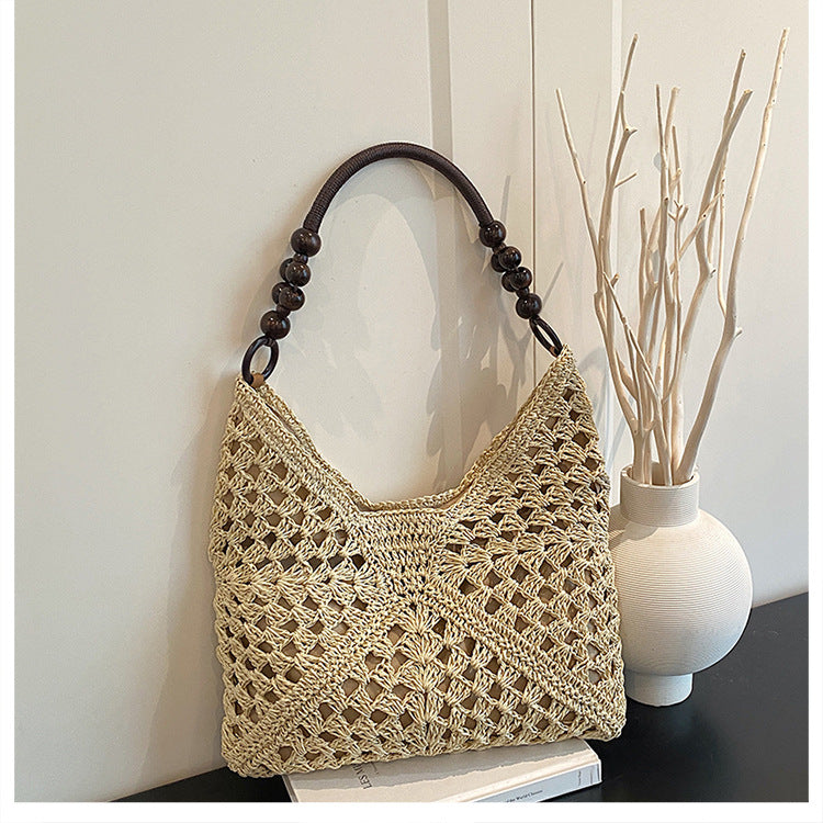 Women's Large Capacity Woven Straw Shoulder Bag