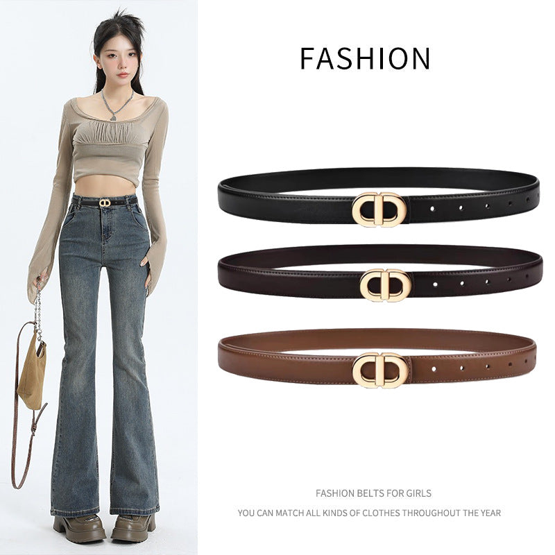 Women's leather belt