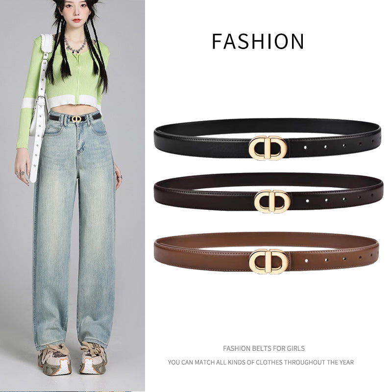 Women's leather belt