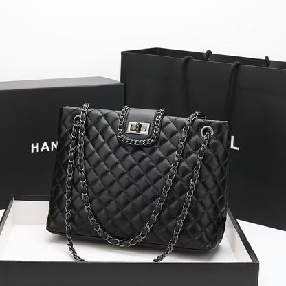 Women's Leather Chain Strap Tote Bag