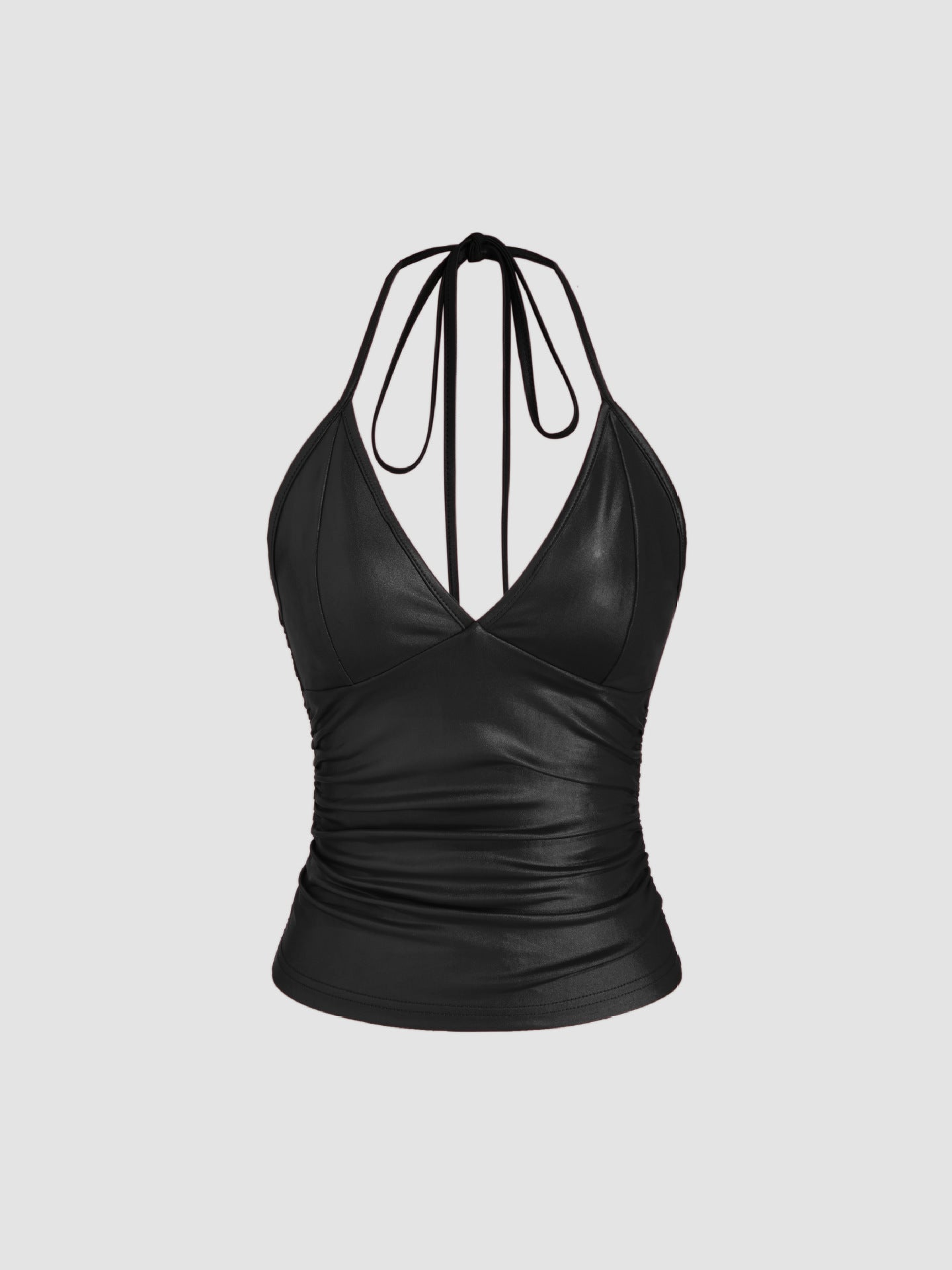 Women's Leather Halter Neck Top
