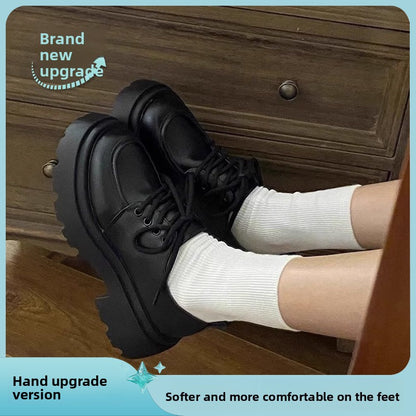 Women's Leather Loafers with Thick Sole