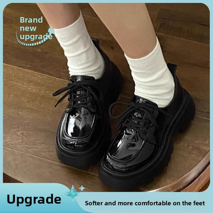 Women's Leather Loafers with Thick Sole