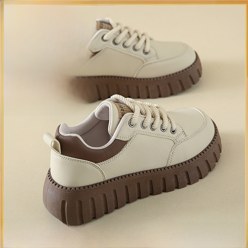Women's leather platform casual shoes