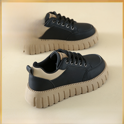 Women's leather platform casual shoes