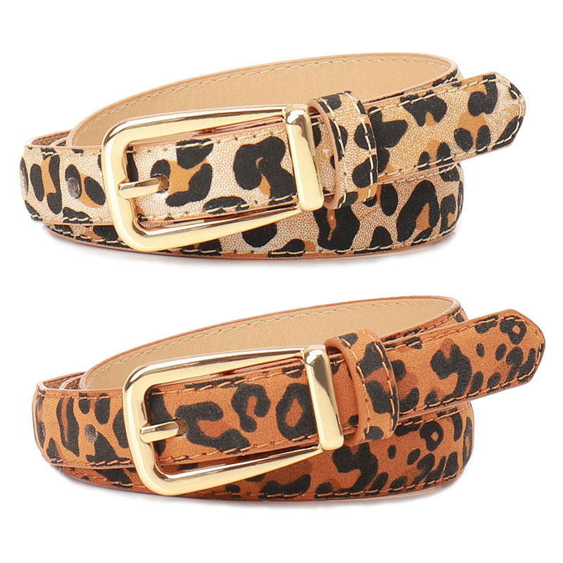 Women's Leopard Print Pin Buckle Belt