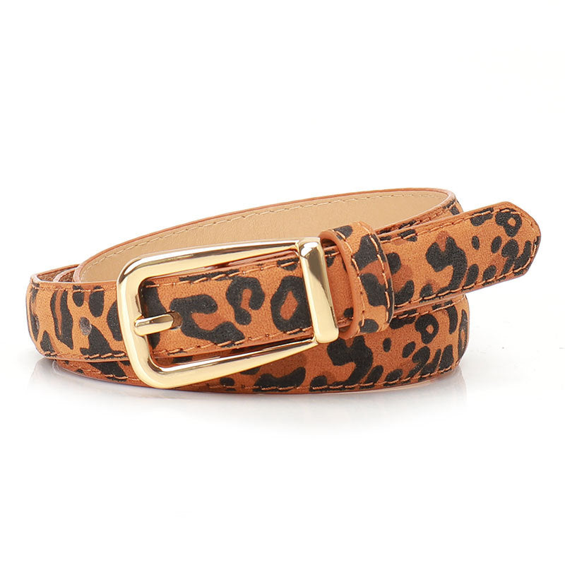 Women's Leopard Print Pin Buckle Belt