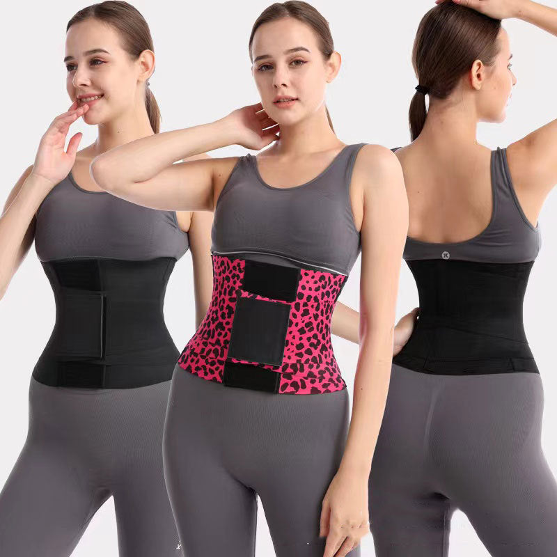 Women's Leopard Print Waist Trainer Elastic Sport Belt