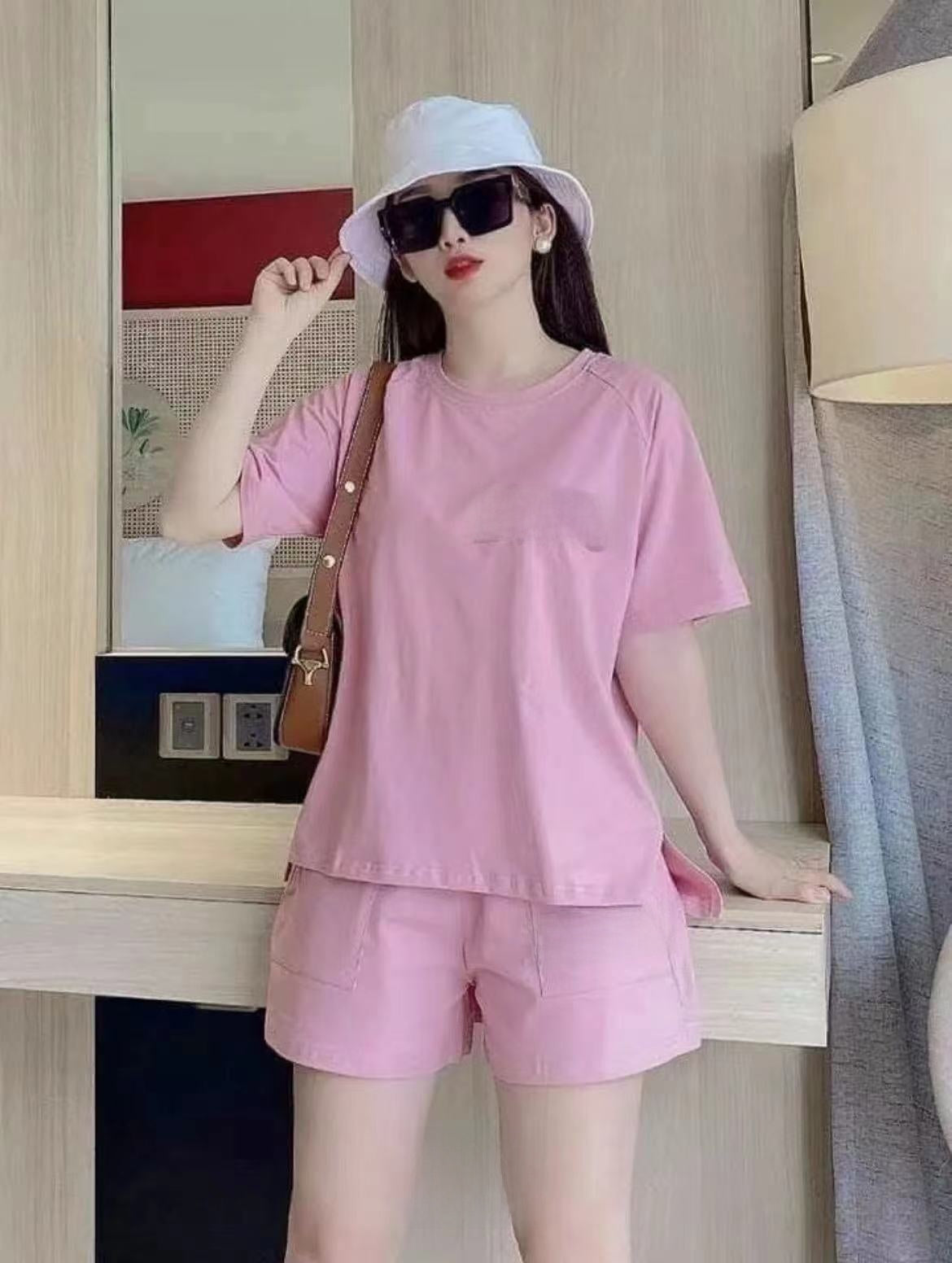 Women's Letter Print Casual Short-Sleeve Two-Piece Set