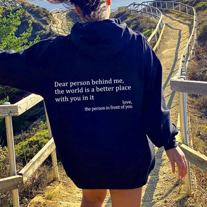 Women's Letter Print Fleece Hoodie