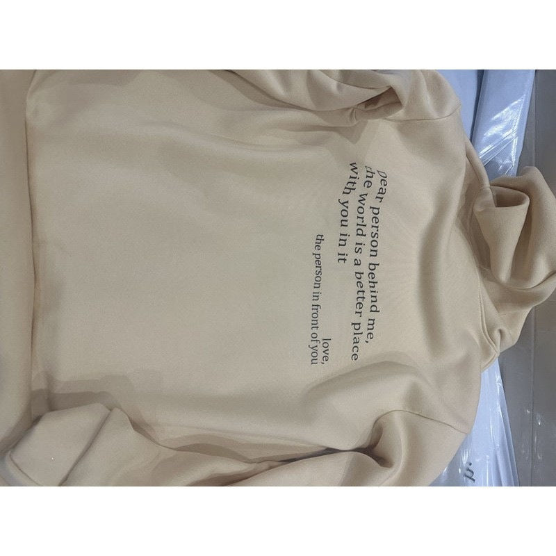 Women's Letter Print Fleece Hoodie