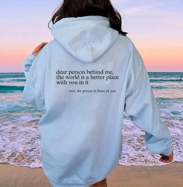 Women's Letter Print Fleece Hoodie