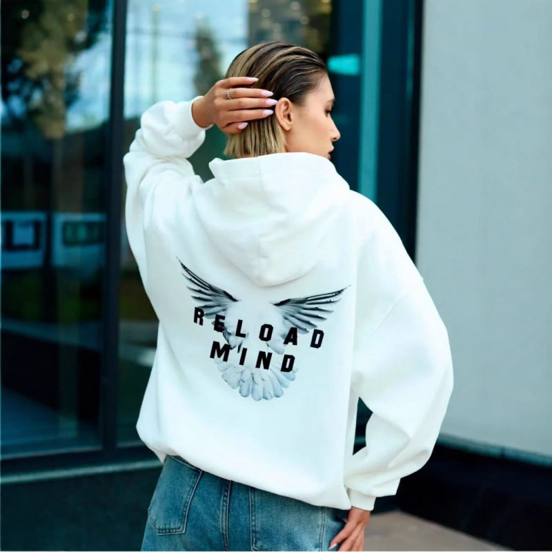 Women's Letter Print Hooded Sweatshirt