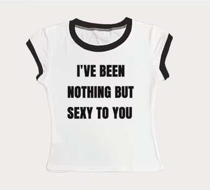 Women's Letter Print Round Neck T-Shirt