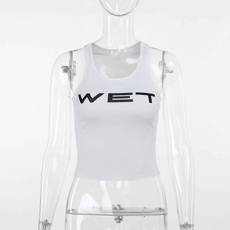 Women's Letter Print Sleeveless Vest