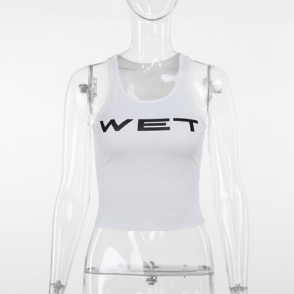 Women's Letter Print Sleeveless Vest