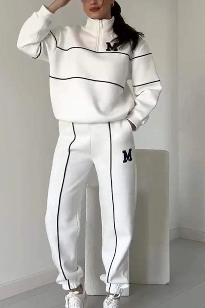 Women's Letter Stamping Casual Sports Two-Piece Suit