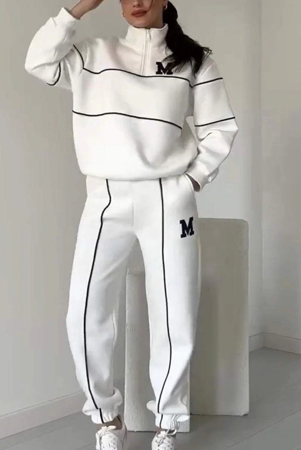 Women's Letter Stamping Casual Sports Two-Piece Suit