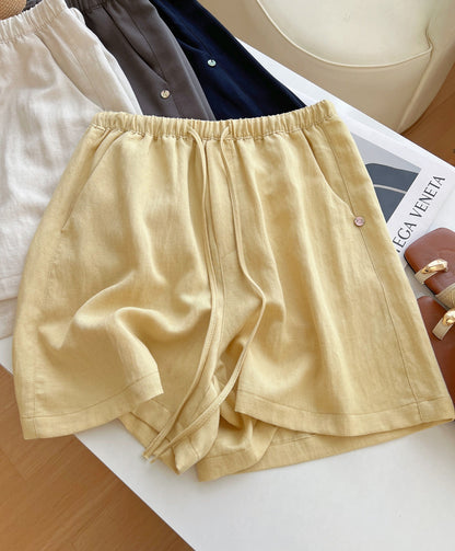 Women's Linen Blend Drawstring Shorts