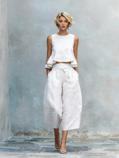 Women's Linen Blend Two-Piece Set