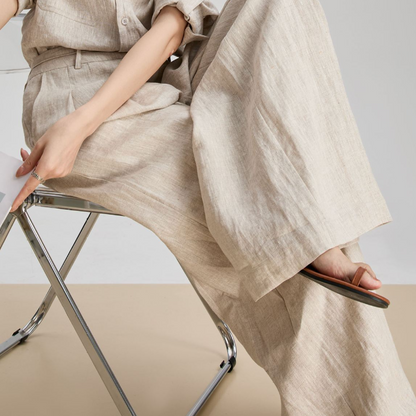 Women's Linen Shirt and Pants Set