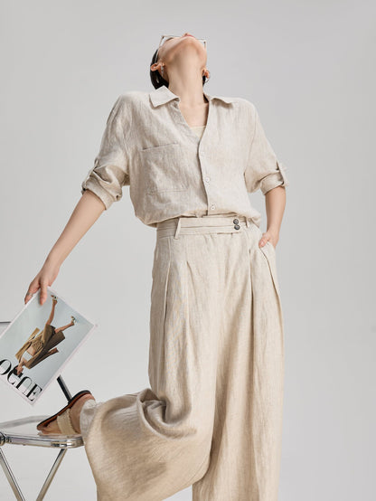 Women's Linen Shirt and Pants Set