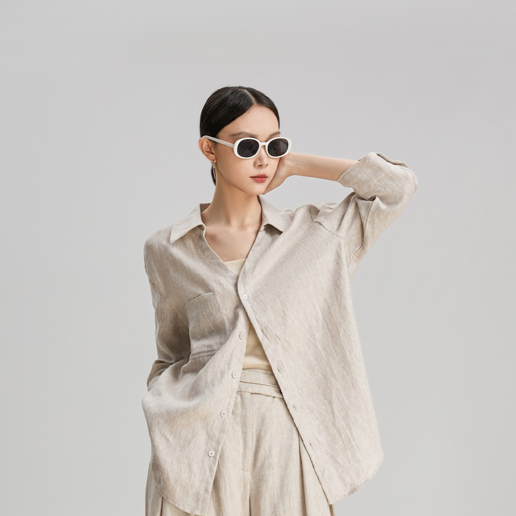 Women's Linen Shirt and Pants Set