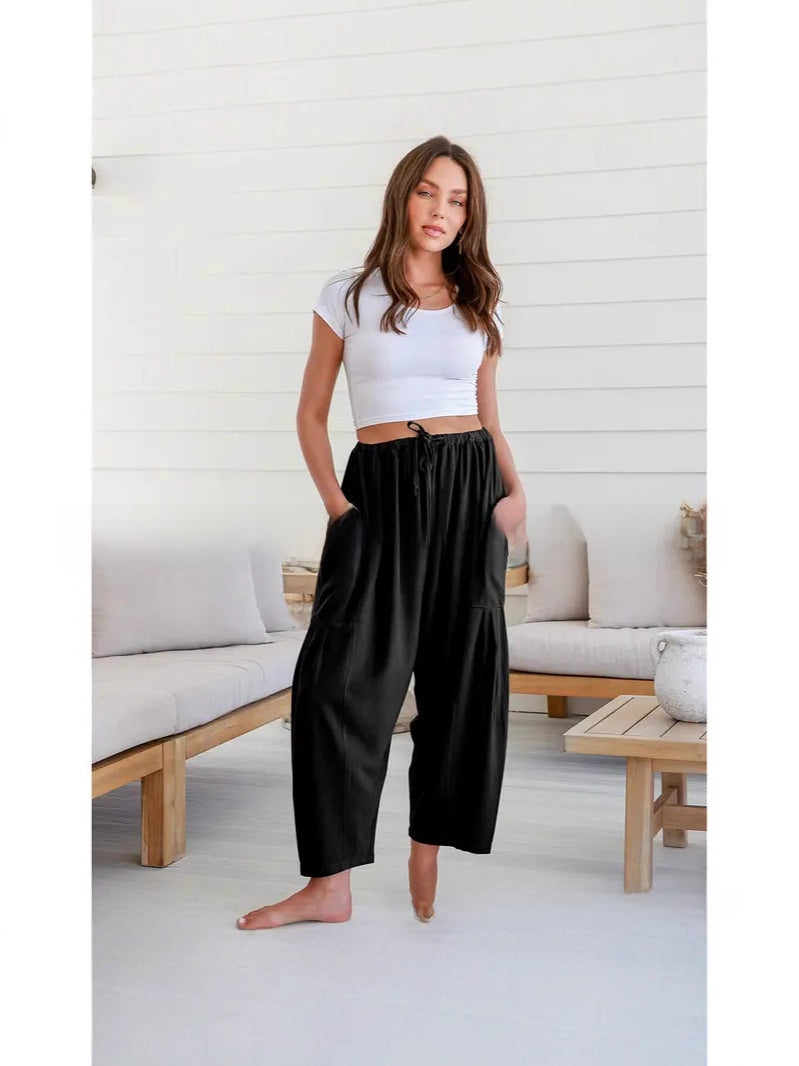 Women's Linen Wide-Leg Casual Pants