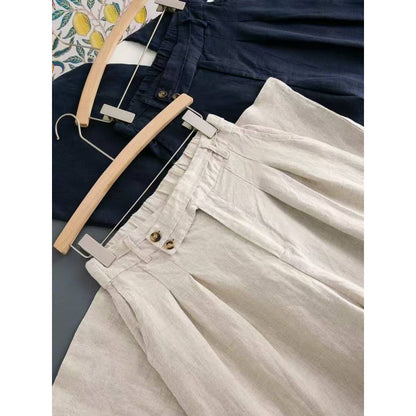 Women's Linen Wide-Leg Casual Pants