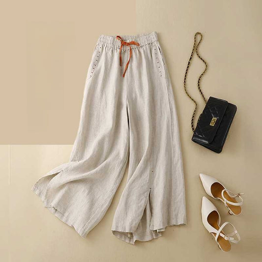 Women's Linen Wide-leg Culottes