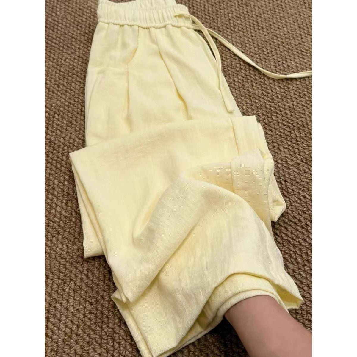 Women's linen wide-leg pants