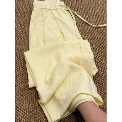 Women's linen wide-leg pants