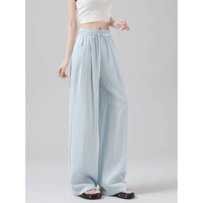 Women's linen wide-leg pants