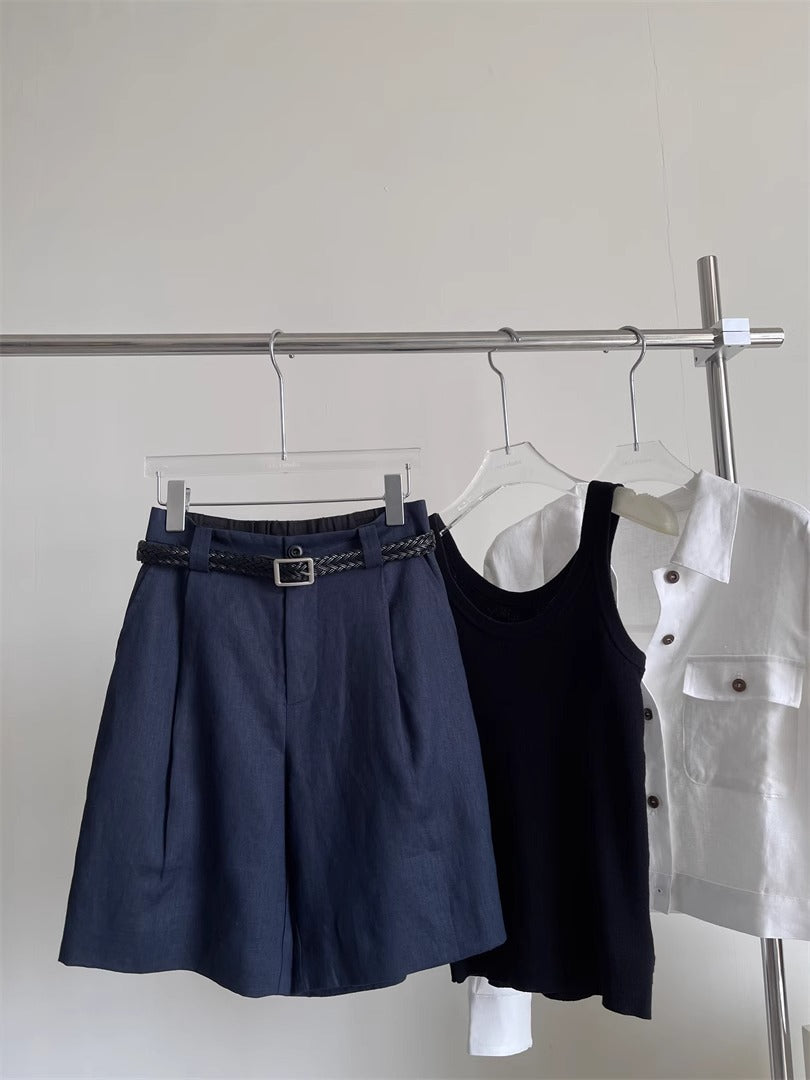 Women's Linen Wide-Leg Shorts