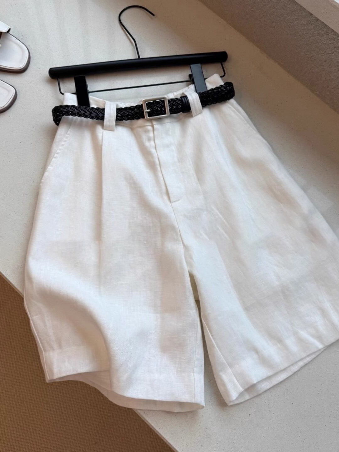 Women's Linen Wide-Leg Shorts