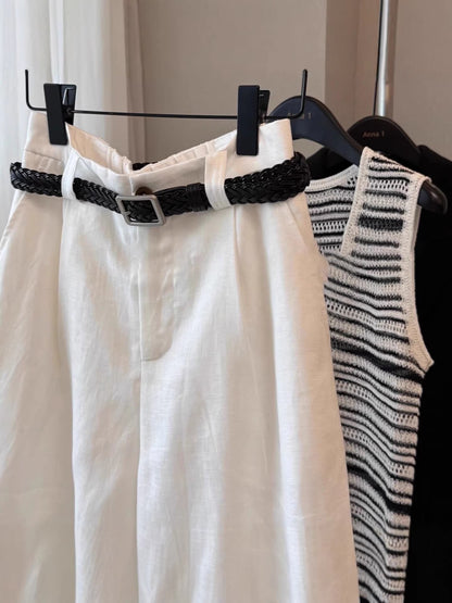 Women's Linen Wide-Leg Shorts