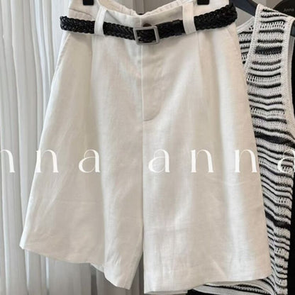 Women's Linen Wide-Leg Shorts